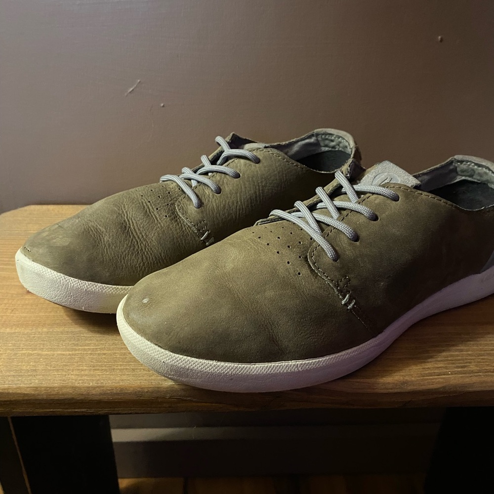 Merrell Tan Leather Sneakers with White Sole